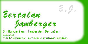 bertalan jamberger business card